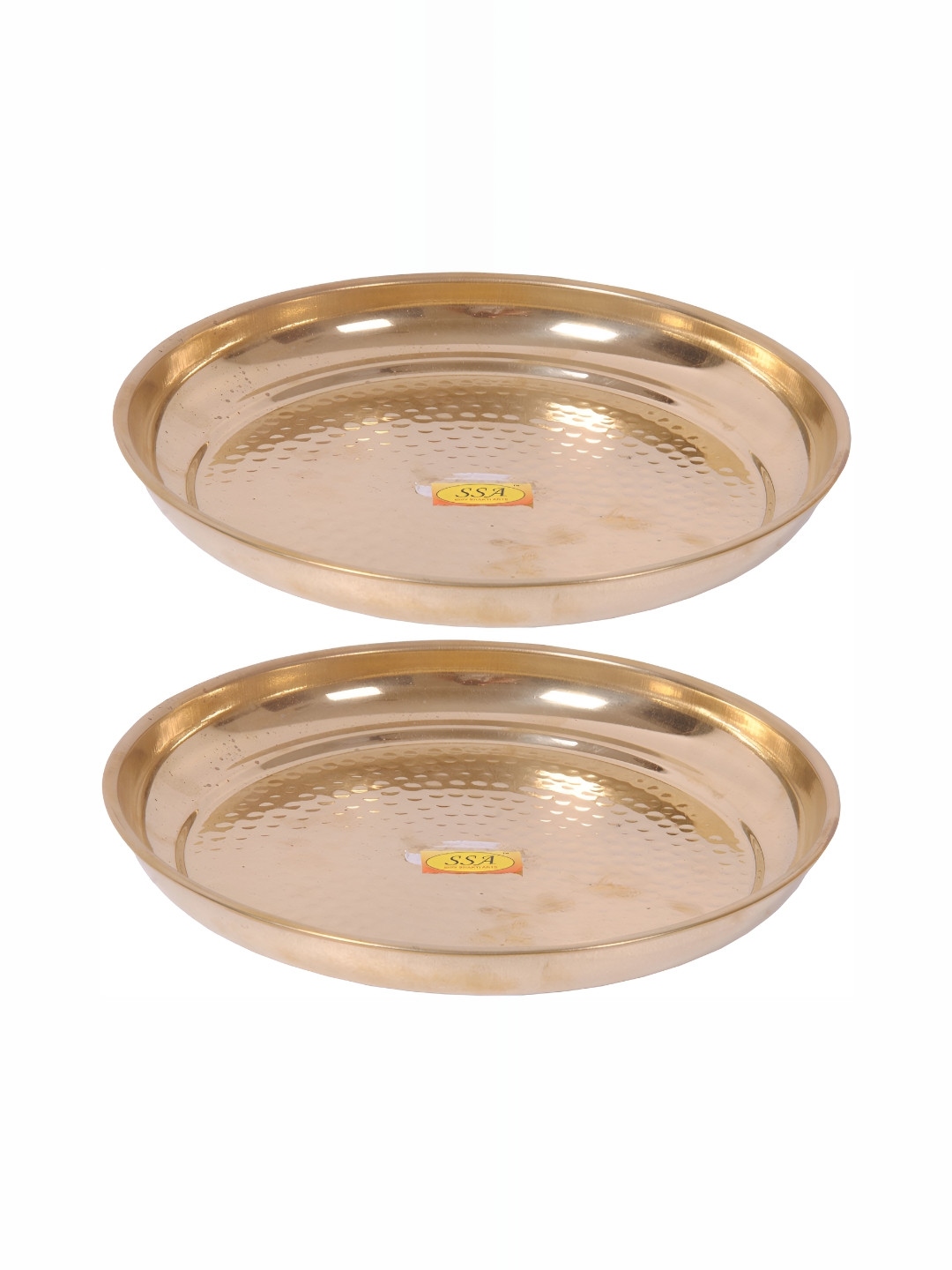 

Shivshakti Arts Yellow 2 Pieces Brass Glossy Plates