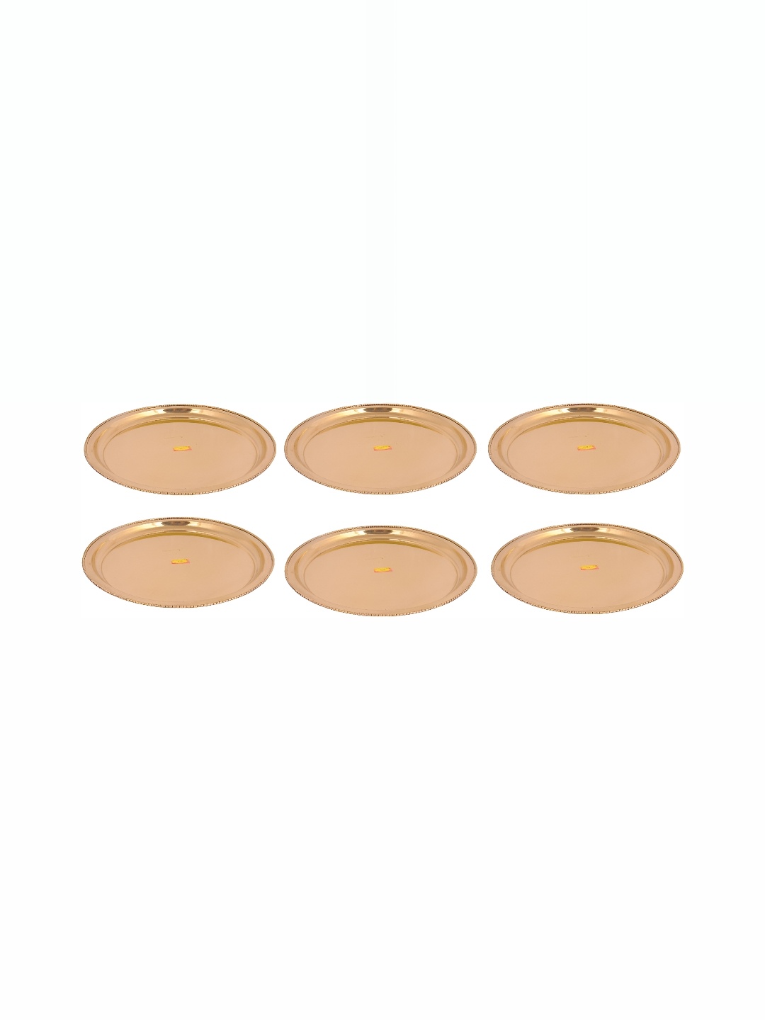 

Shivshakti Arts Yellow & 6 Pieces Brass Glossy Plates