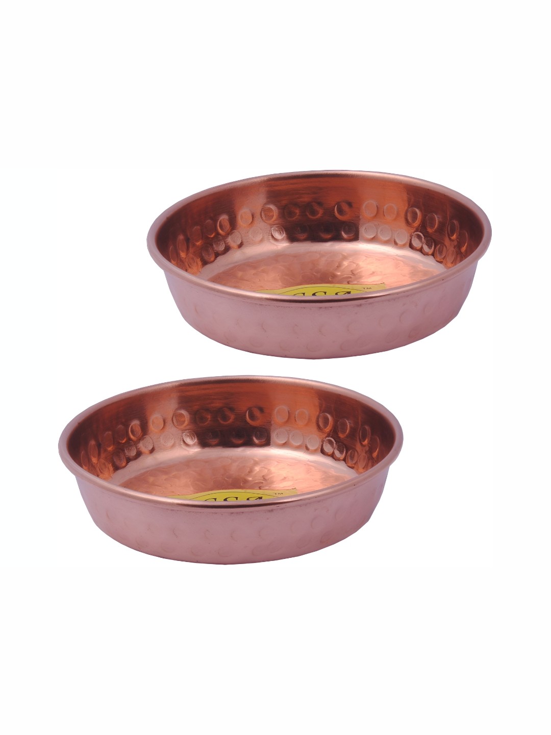

Shivshakti Arts Brown 2 Pieces Copper Glossy Plates