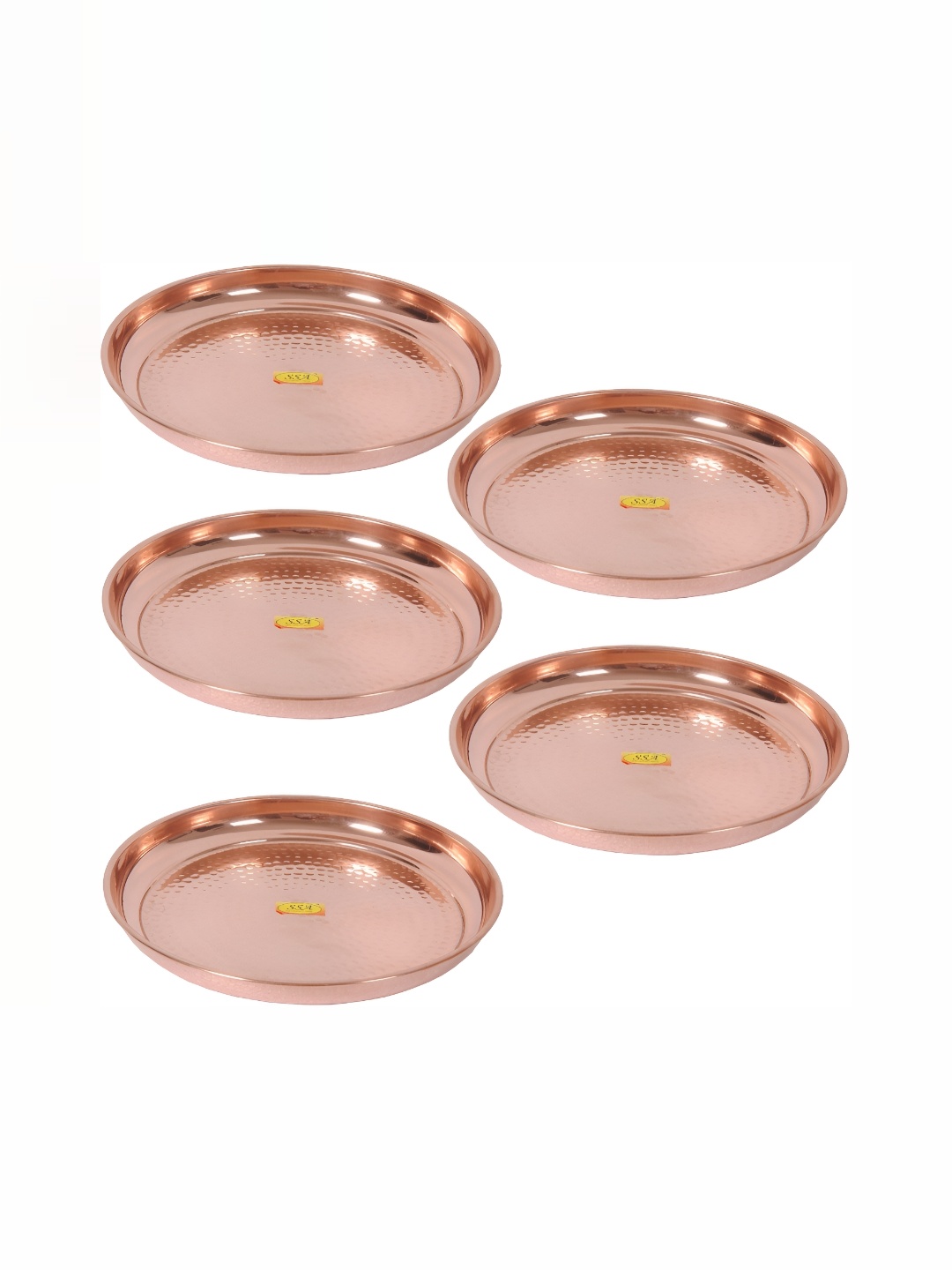 

Shivshakti Arts Brown 5 Pieces Glossy Copper Plates