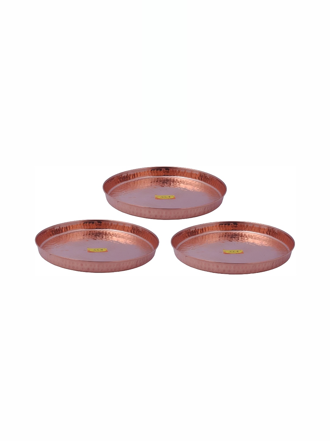 

Shivshakti Arts Brown 3 Pieces Glossy Copper Plates
