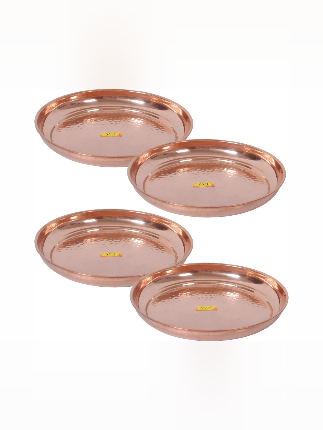 

Shivshakti Arts Brown 4 Pieces Glossy Copper Plates