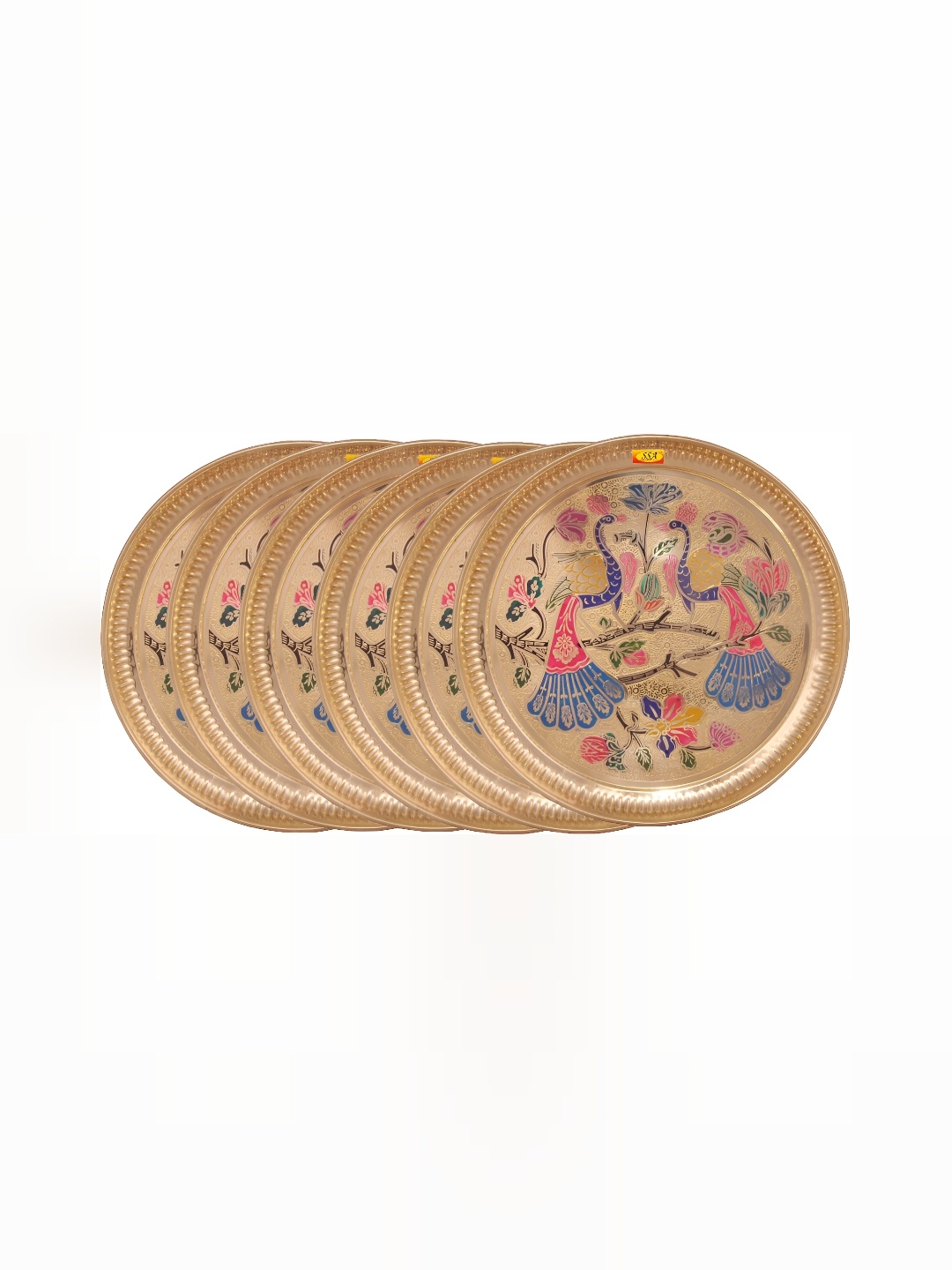 

Shivshakti Arts Gold-Toned 6 Pieces Brass Plates