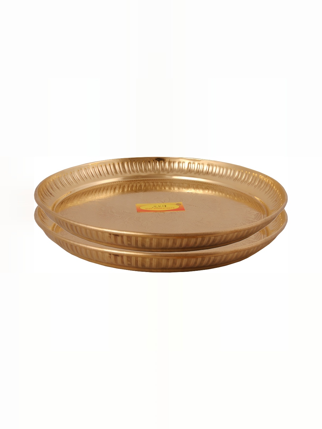 

Shivshakti Arts Gold toned 2 Pieces Brass Plates