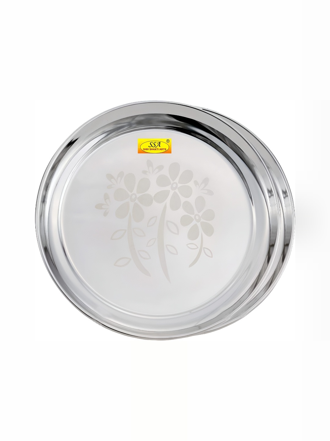 

Shivshakti Arts Silver-Toned 2 Pieces Stainless Steel Plates