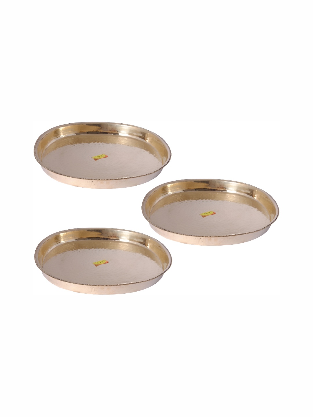 

Shivshakti Arts Yellow 3 Pieces Brass Plates