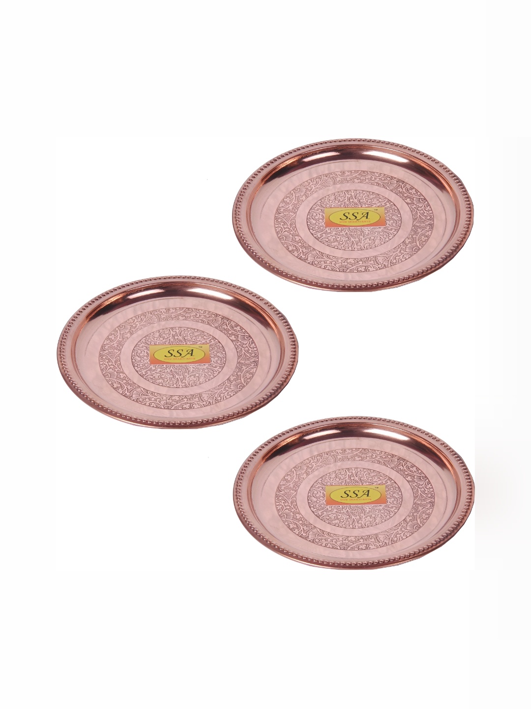 

Shivshakti Arts Brown 3 Pieces Copper Plates