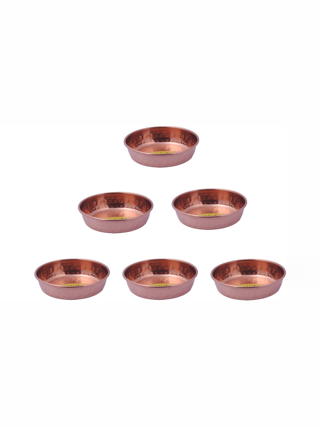

Shivshakti Arts Brown 6 Pieces Copper Glossy Plates