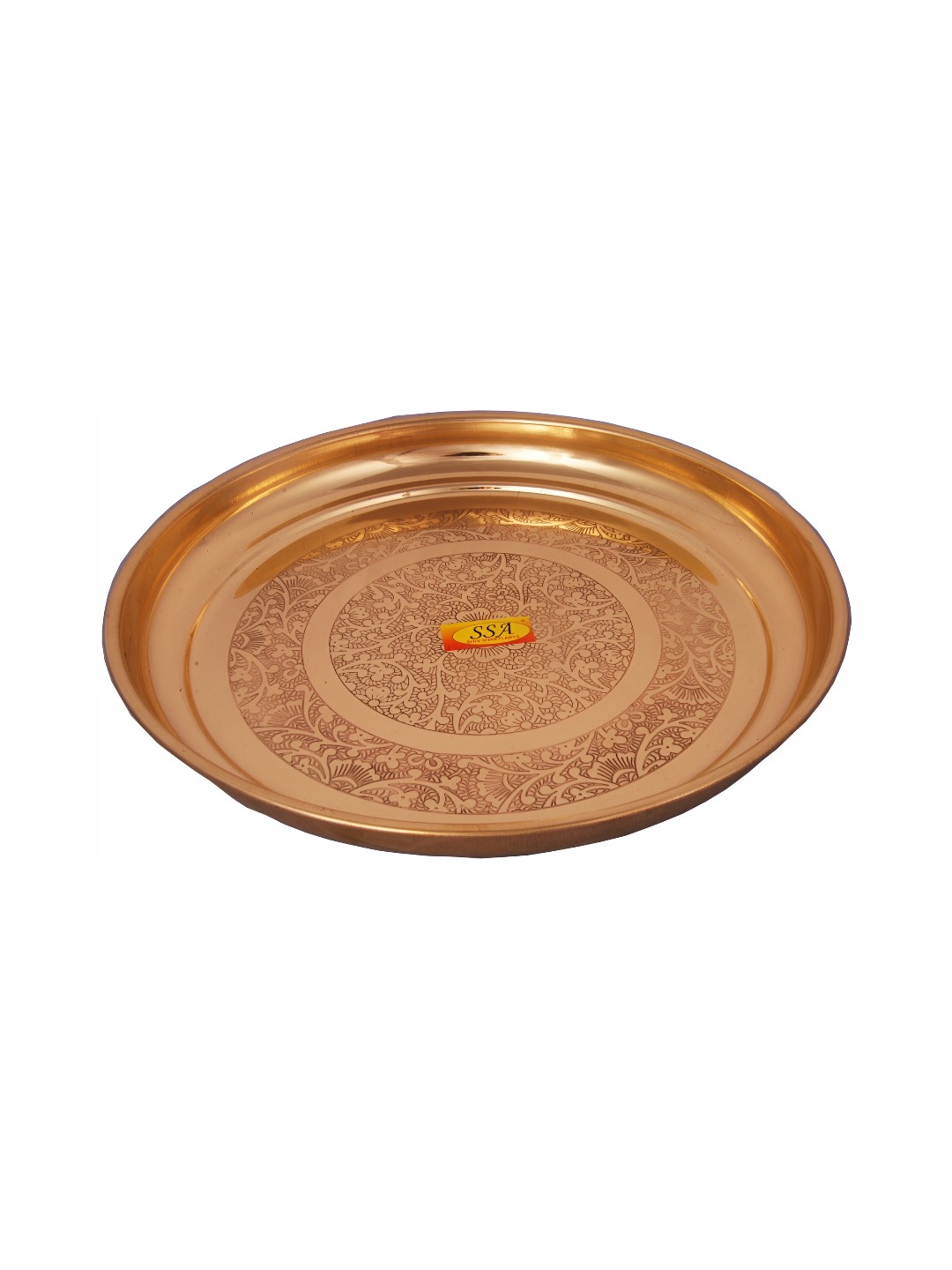 

Shivshakti Arts Gold-Toned 6 Pieces Floral Printed Brass Plates
