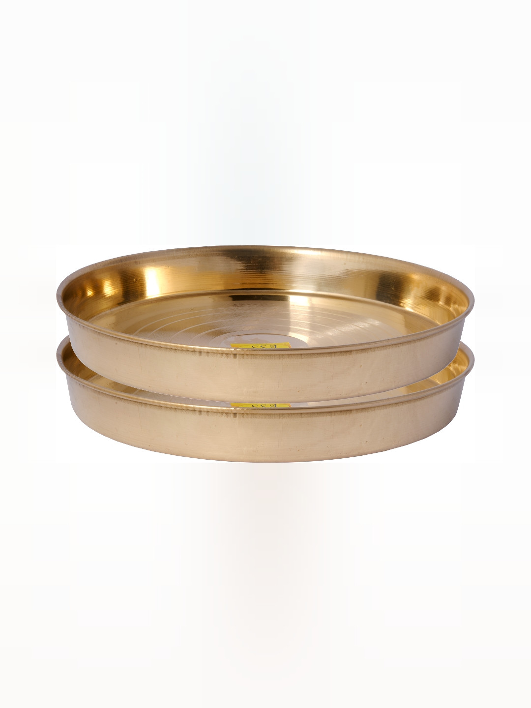 

Shivshakti Arts Yellow 2 Pieces Brass Dinner Plates