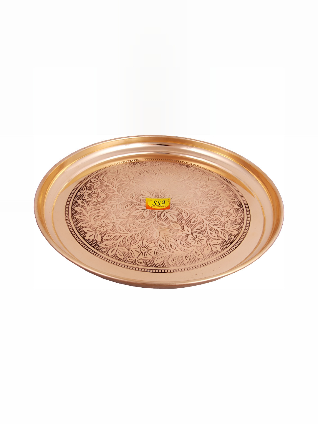 

Shivshakti Arts Yellow Brass Textured Plates