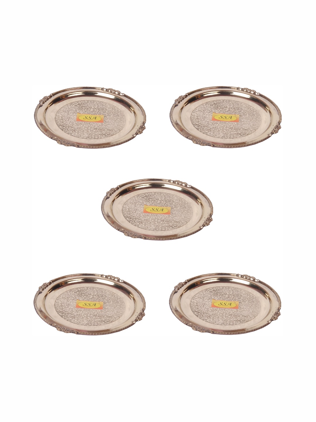 

Shivshakti Arts Gold-Toned 5 Pieces Printed Brass Plates