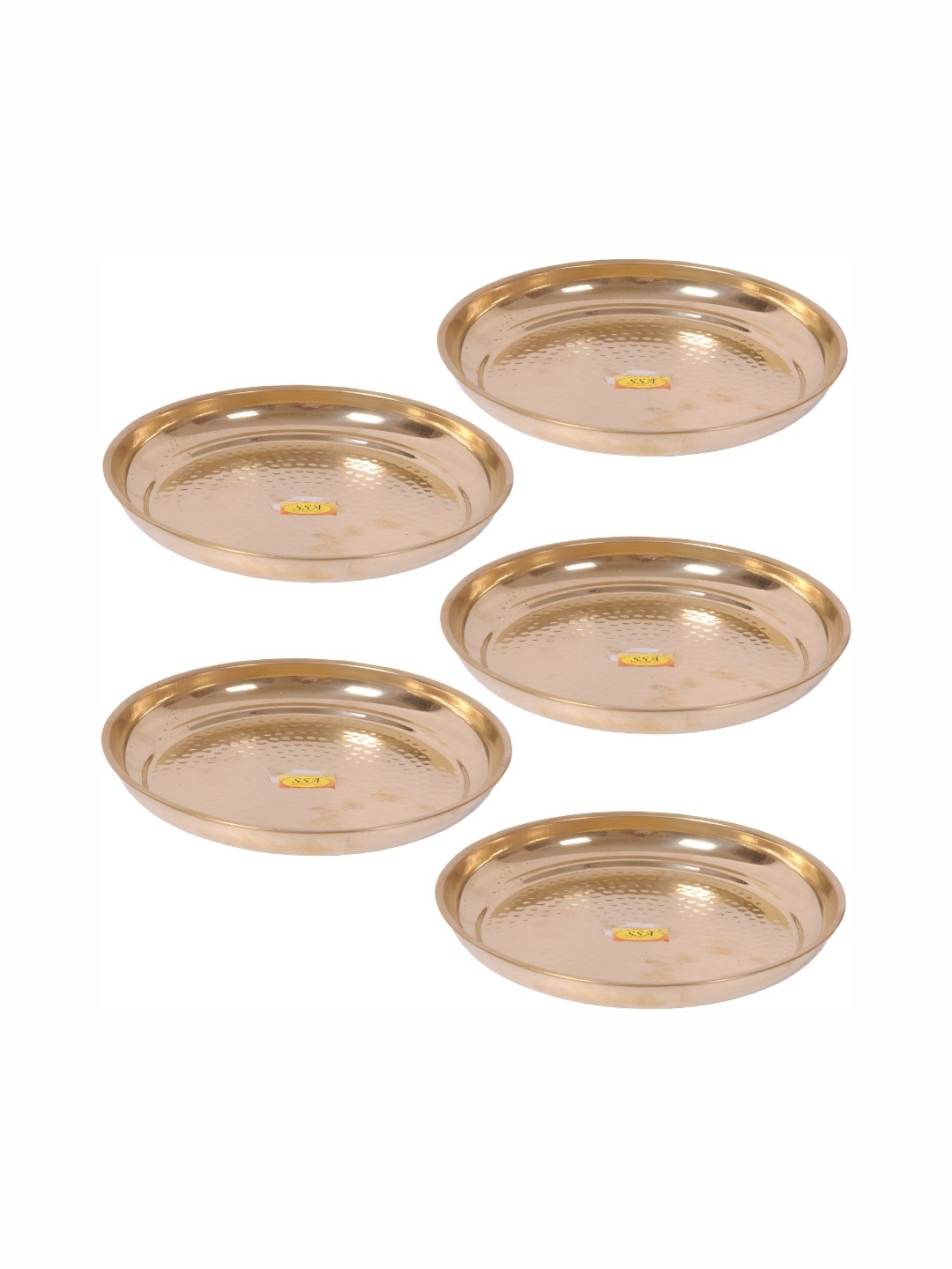 

Shivshakti Arts Yellow 5 Pieces Textured Brass Plates