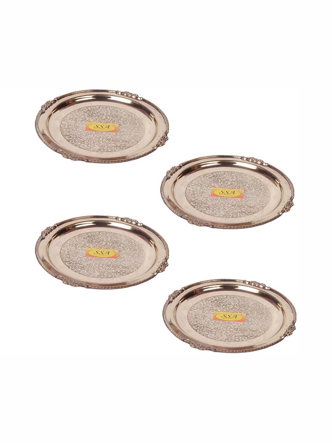 

Shivshakti Arts Gold Toned 4 Pieces Brass Thali