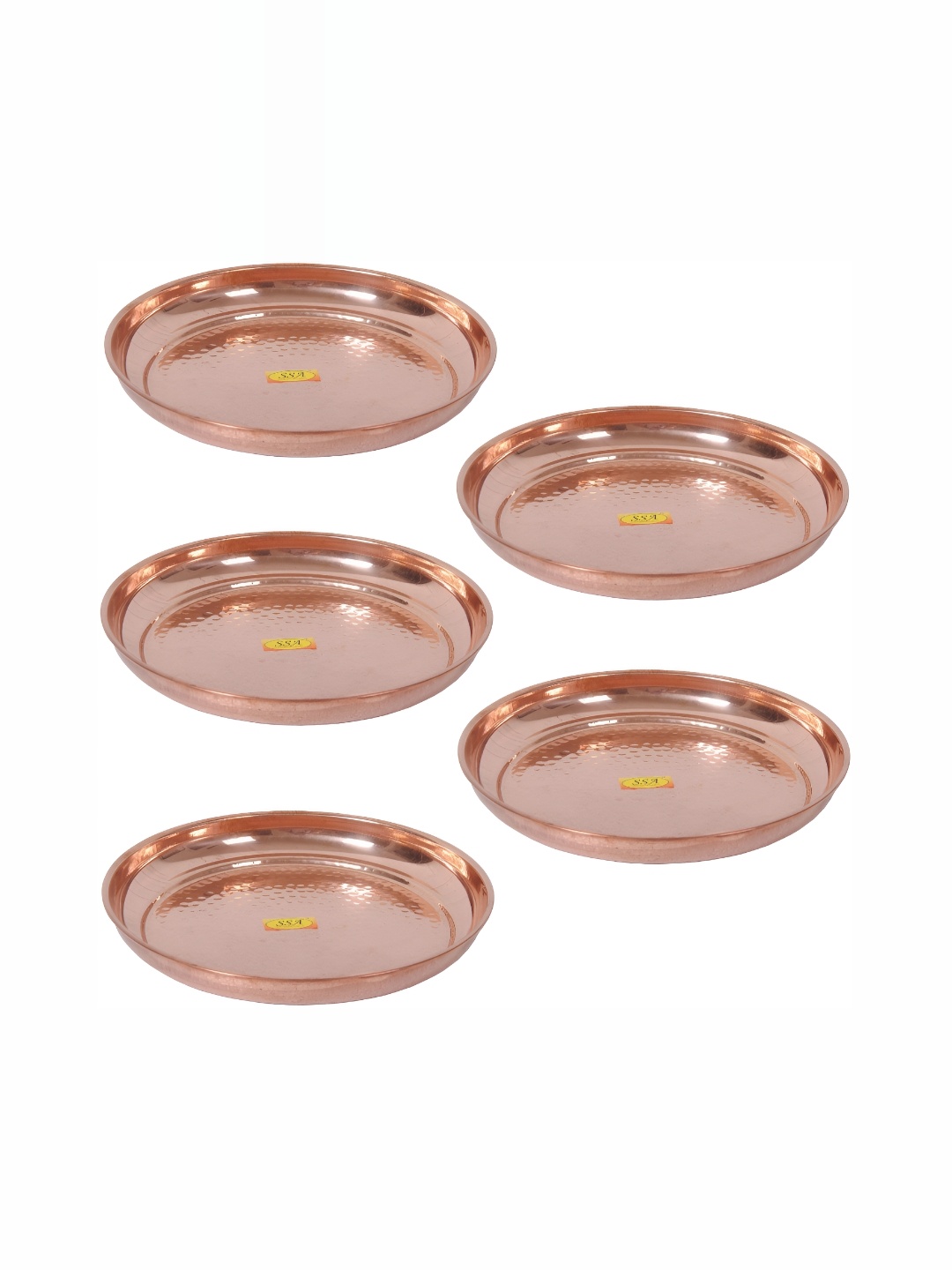

Shivshakti Arts Brown 5 Pieces Copper Matte Finish Plates