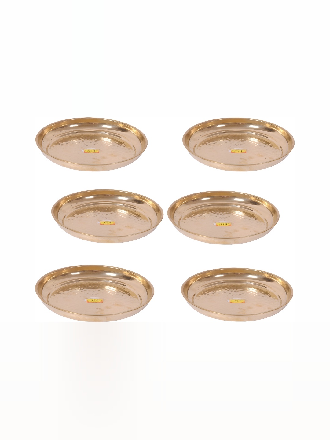 

Shivshakti Arts Yellow 6 Pieces Pure Brass Plates