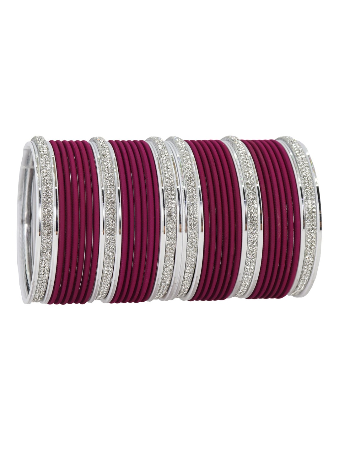 

LAVAZZA Set Of 42 American Diamond-Studded Bangles, Purple