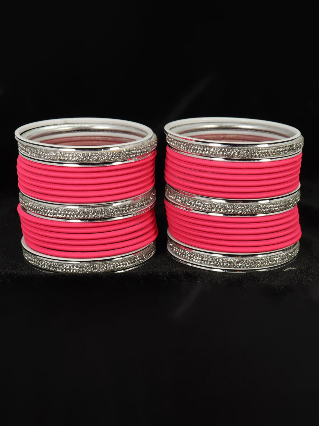 

LAVAZZA Set Of 42 American Diamond-Studded Bangles, Coral