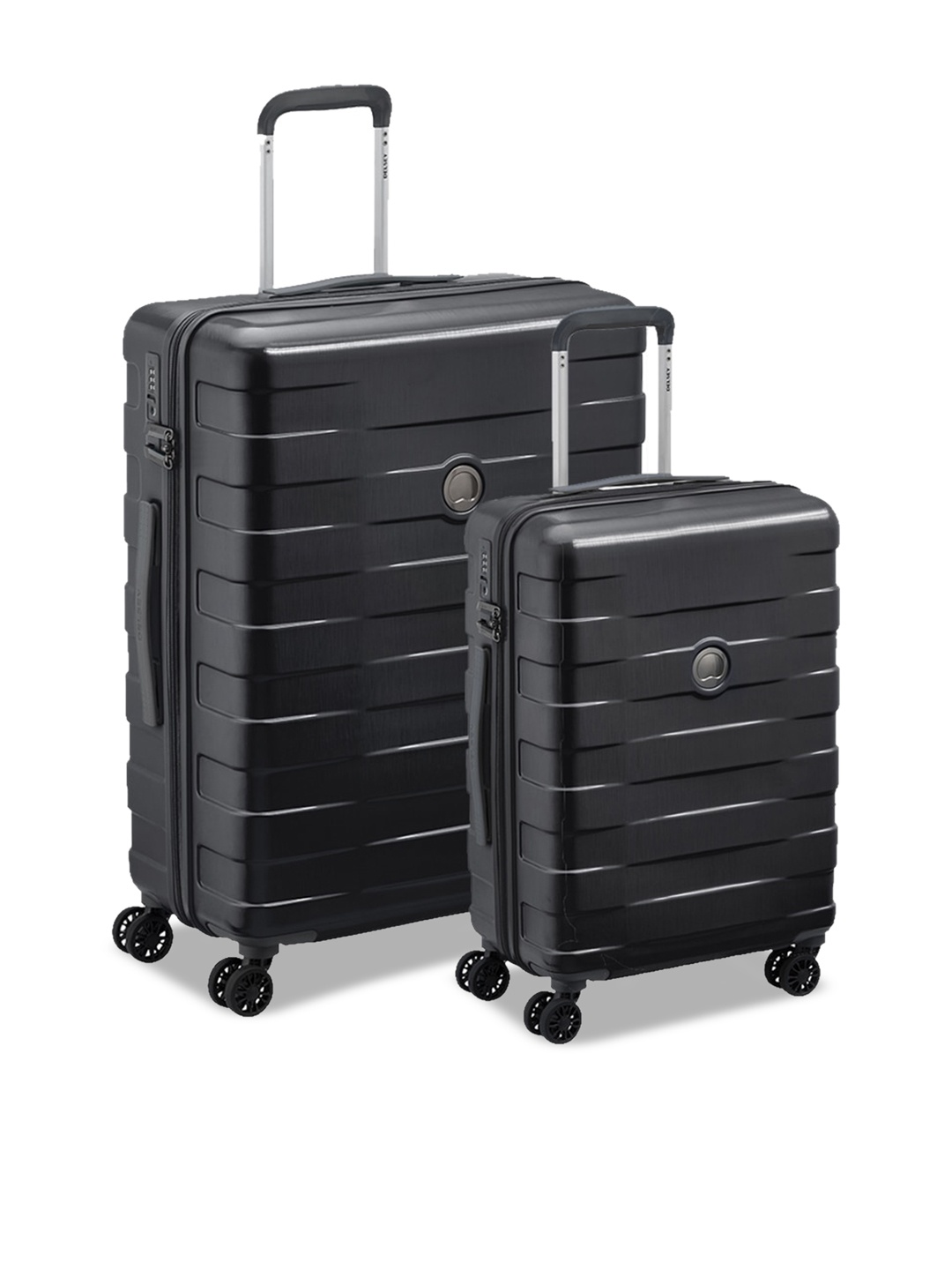 

DELSEY Set Of 2 Textured Hard-Sided Trolley Bags, Black