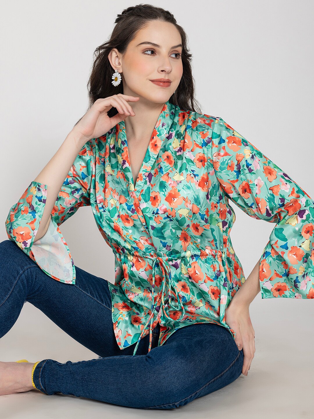 

Lounge Dreams Floral Print Top, Green