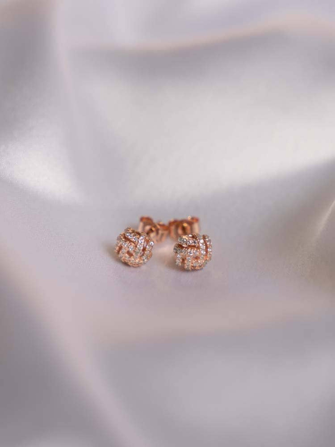 

STERLYN 925 Sterling Silver Rose Gold-Plated Circular Studs Earrings