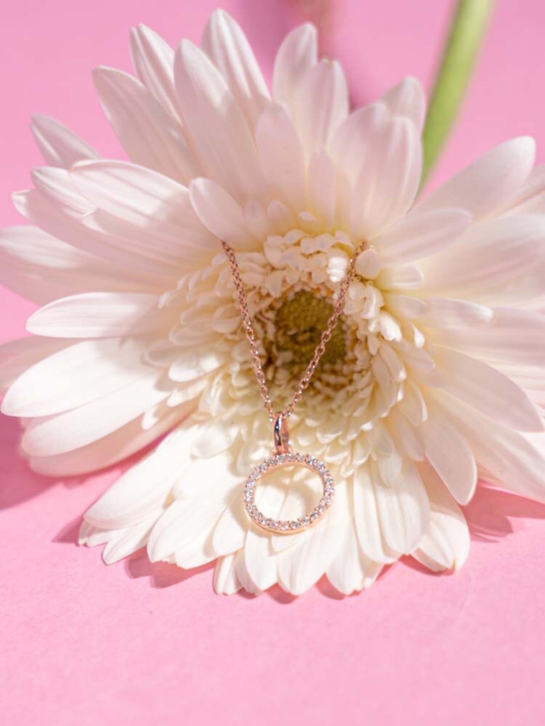 

STERLYN 925 Sterling Silver Rose Gold-Plated Pendant with Chain
