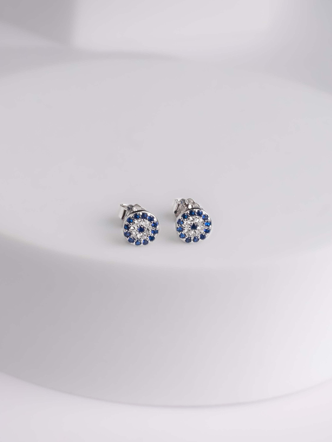 

STERLYN 925 Sterling Silver-Plated Circular Studs Earrings