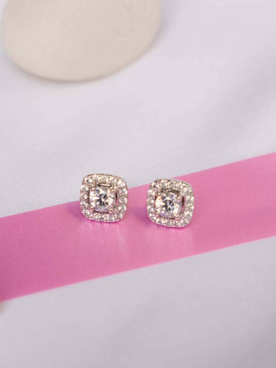 

STERLYN 925 Sterling Silver-Plated Square Studs Earrings