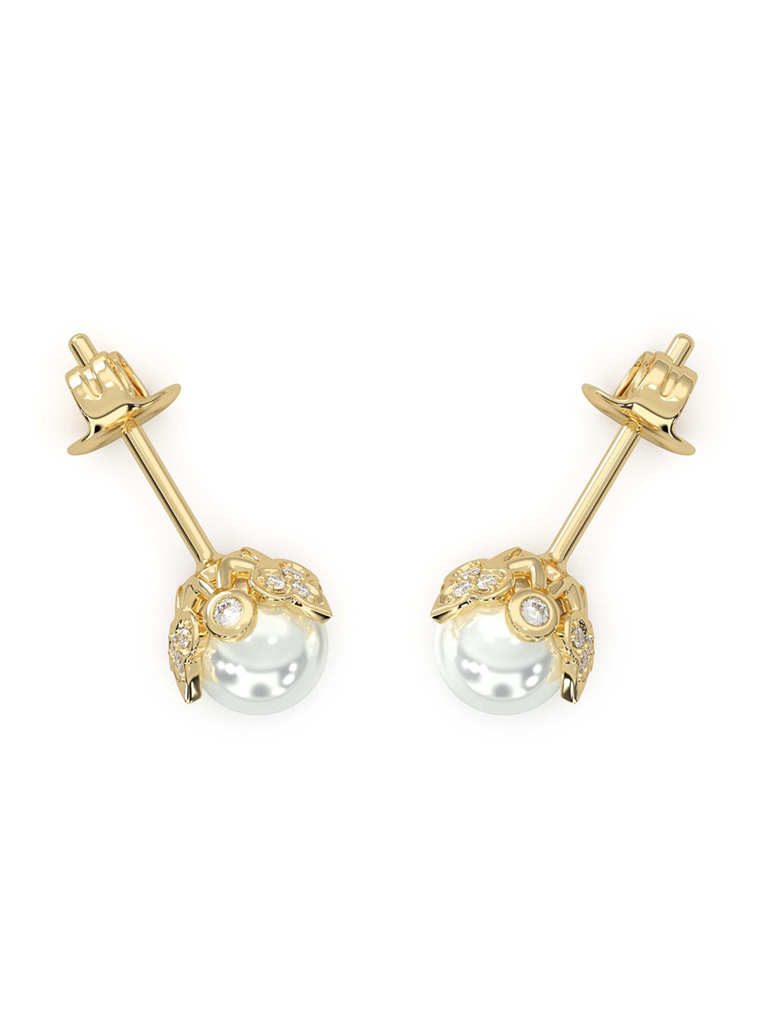 

STERLYN 925 Sterling Silver Gold-Plated Circular Studs Earrings