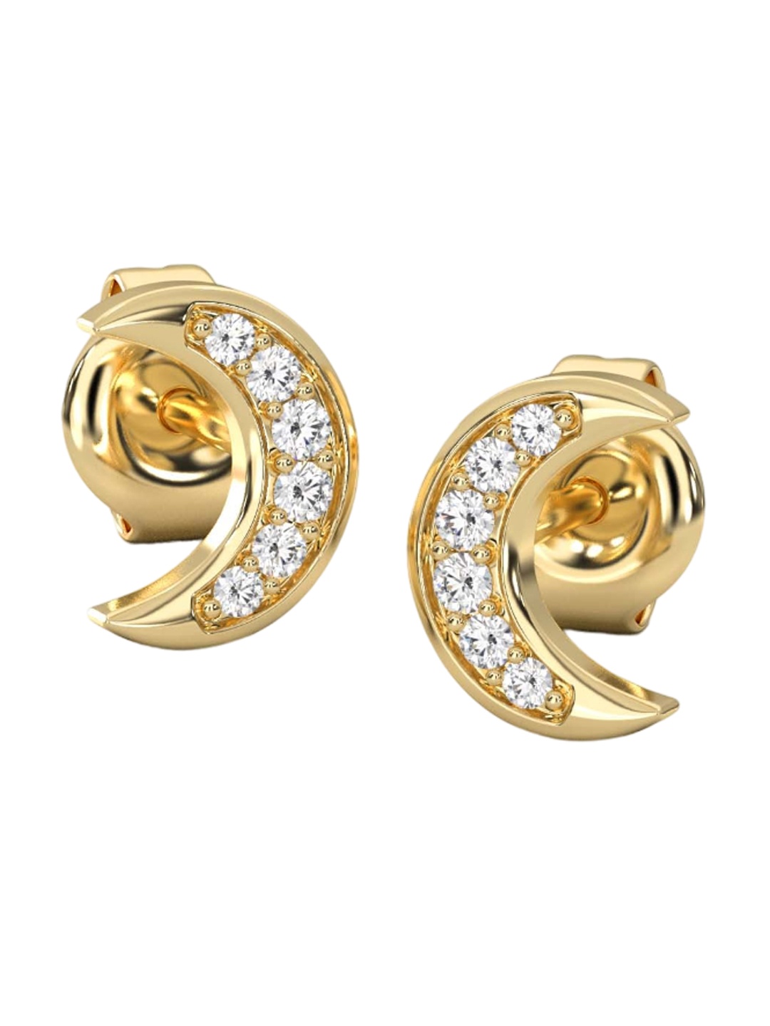 

STERLYN 925 Sterling Silver Earrings Cubic Zirconia Studs, Gold