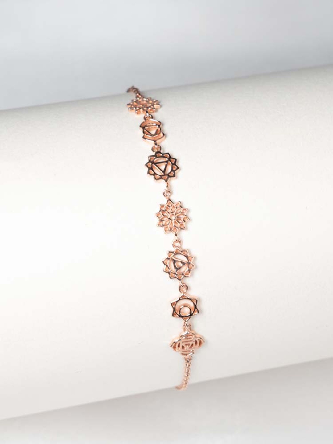 

STERLYN 925 Sterling Silver Cubic Zirconia Rose Gold-Plated Wraparound Bracelet