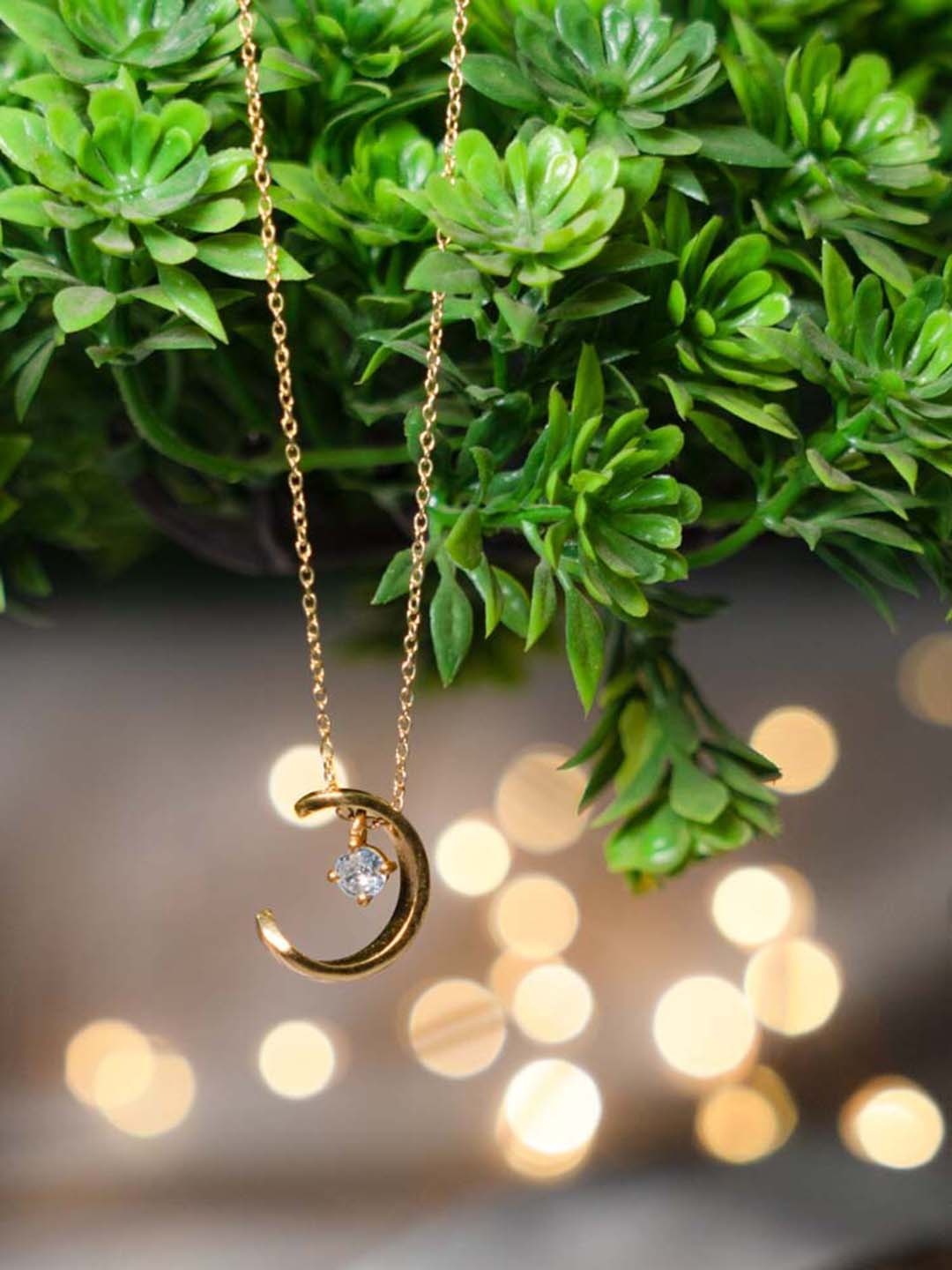 

STERLYN 925 Sterling Silver Gold-Plated Pendants with Chains