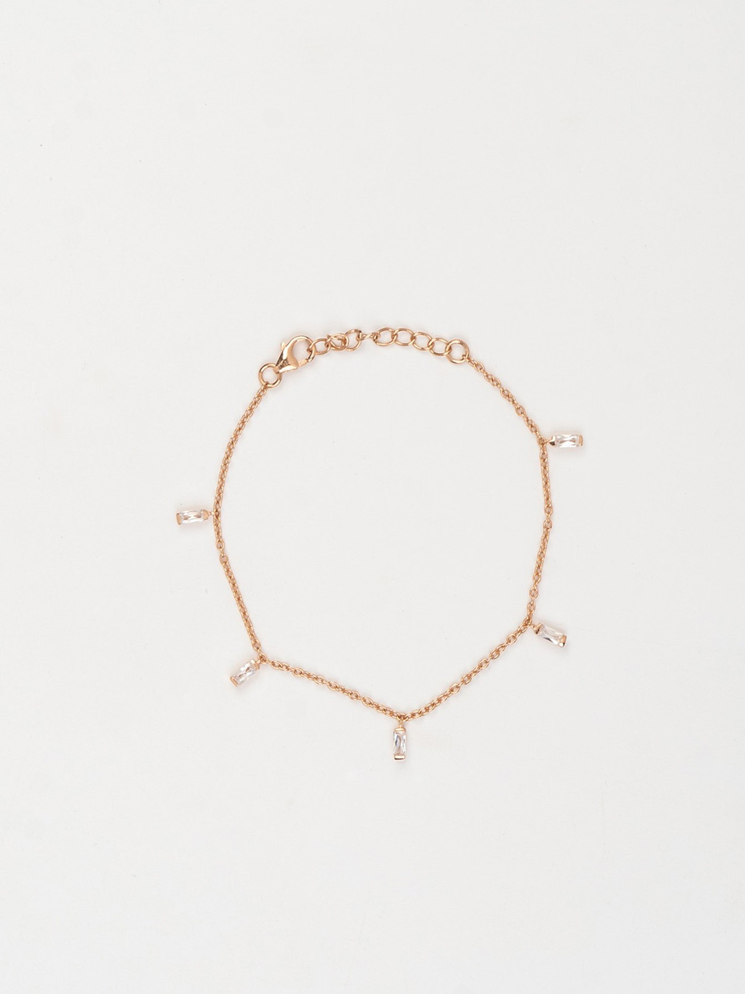 

STERLYN 925 Sterling Silver Cubic Zirconia Rose Gold-Plated Bracelet