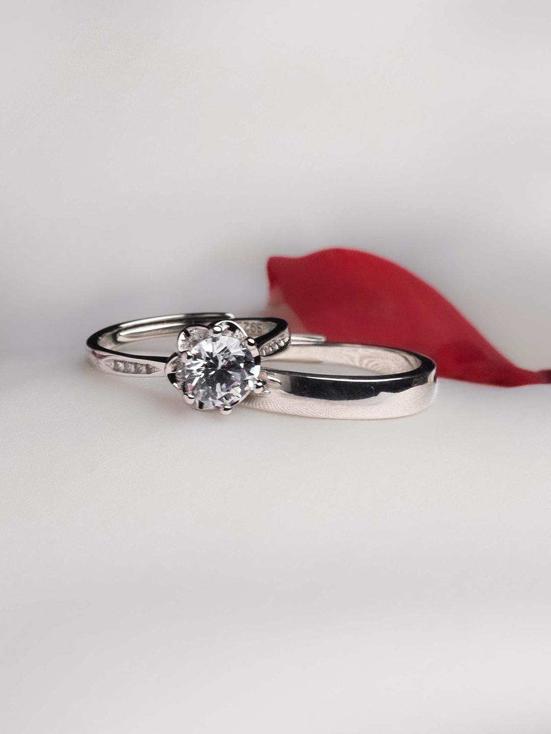 

STERLYN Set of 2 925 Sterling Silver Plated Adjustable Finger Rings