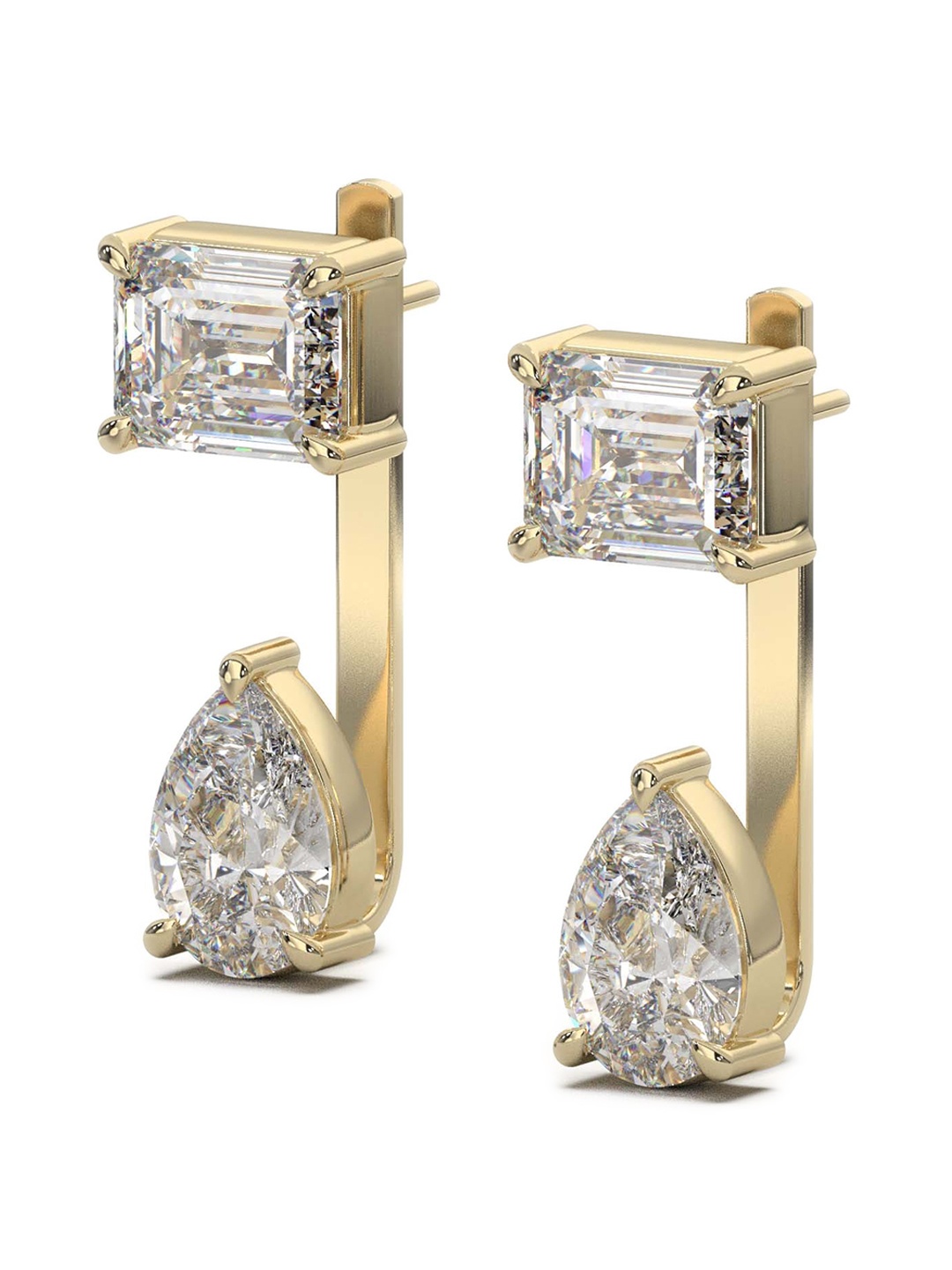 

STERLYN Diamond Shaped Hoop Earrings, Gold