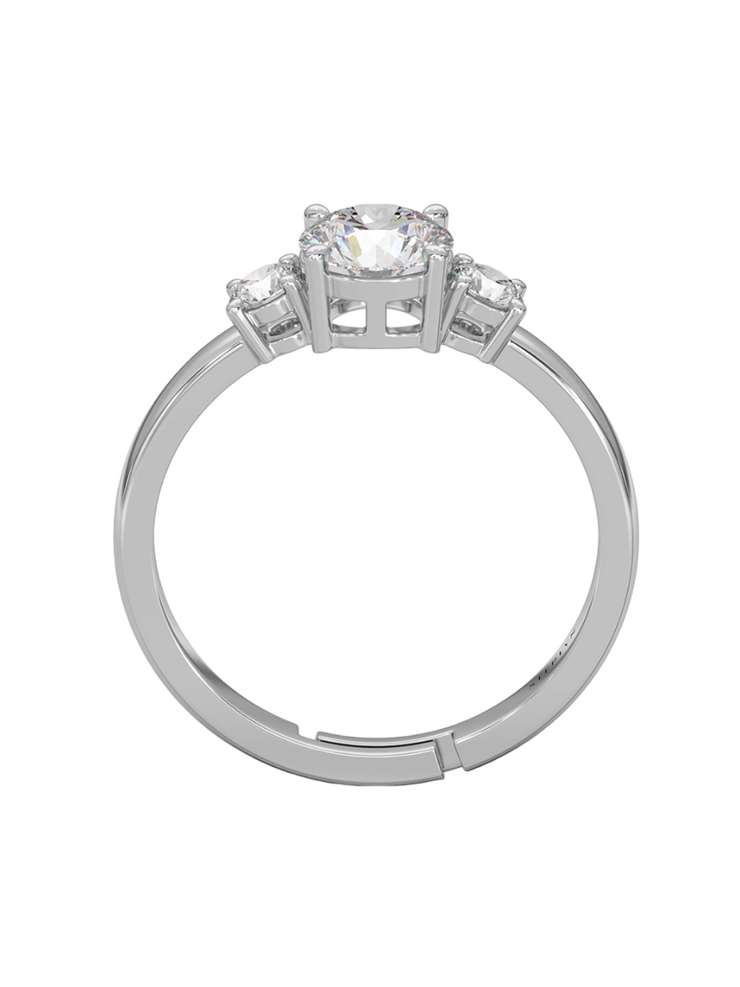 

STERLYN 925 Sterling Silver Rhodium Plated Cubic Zirconia Adjustable Finger Ring