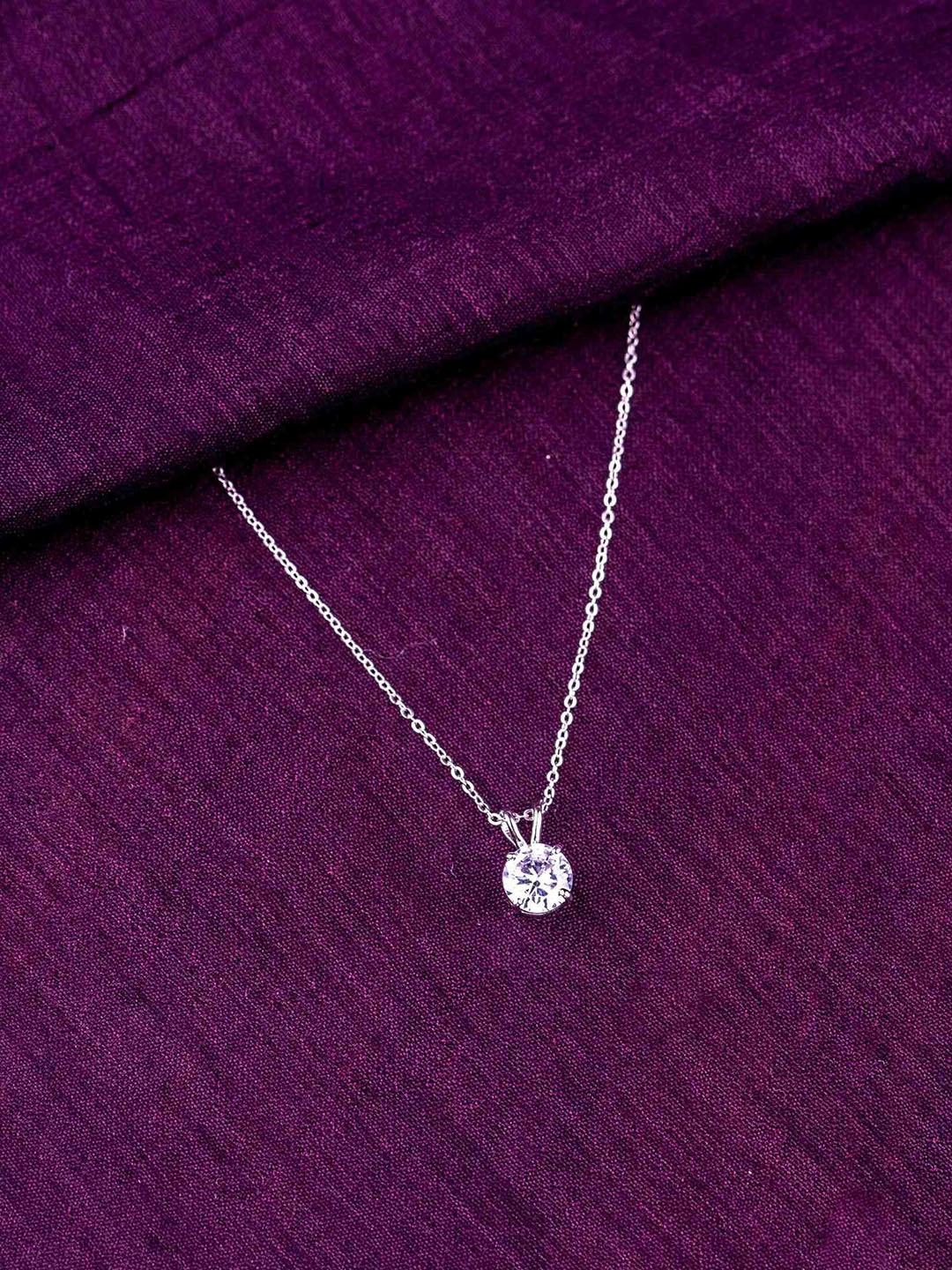 

STERLYN 925 Sterling Silver Rhodium-Plated Circular Pendant with Chain