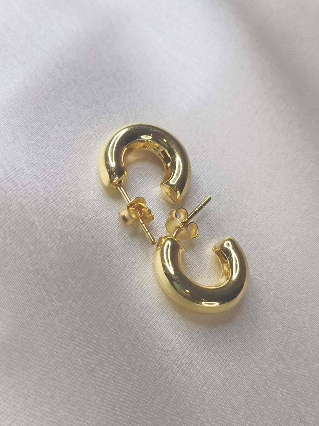 

STERLYN 925 Sterling Silver Gold-Plated Half Hoop Earrings