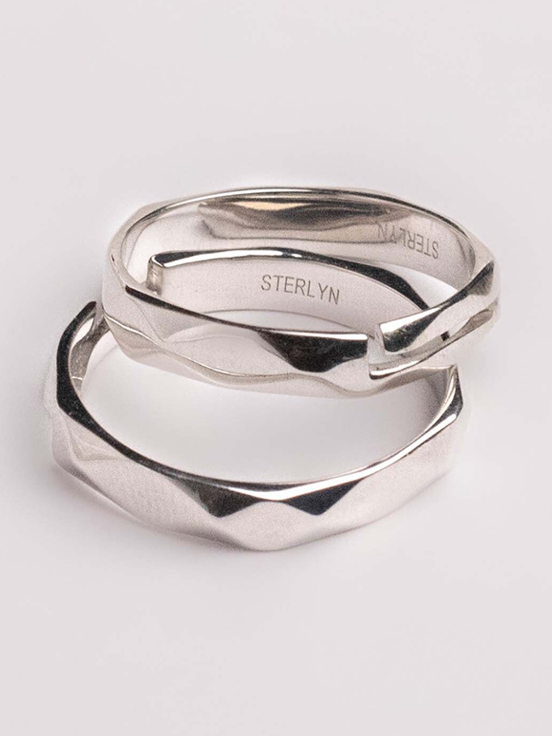 

STERLYN Set Of 2 925 Sterling Silver Adjustable Finger Rings