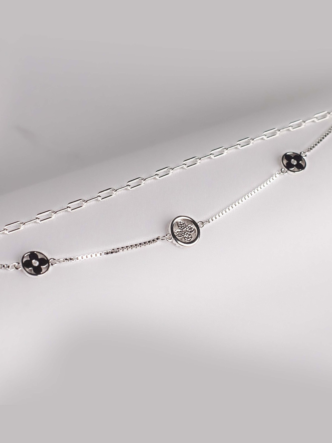 

STERLYN 925 Sterling Silver Rhodium-Plated Wraparound Bracelet