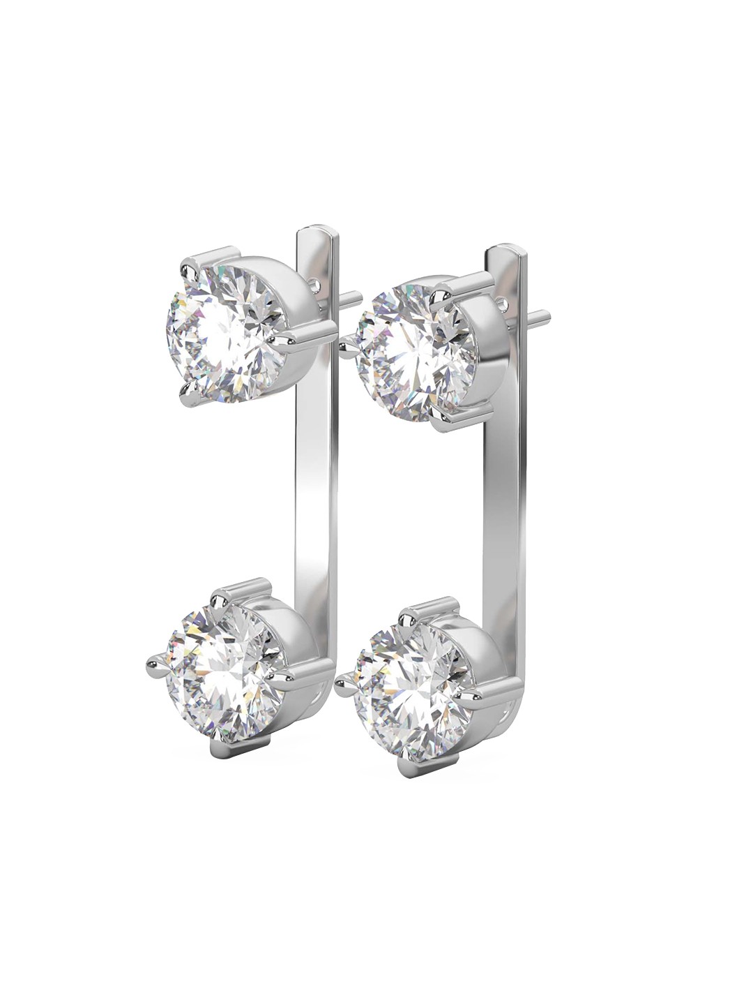 

STERLYN Diamond Shaped Hoop Earrings, Silver