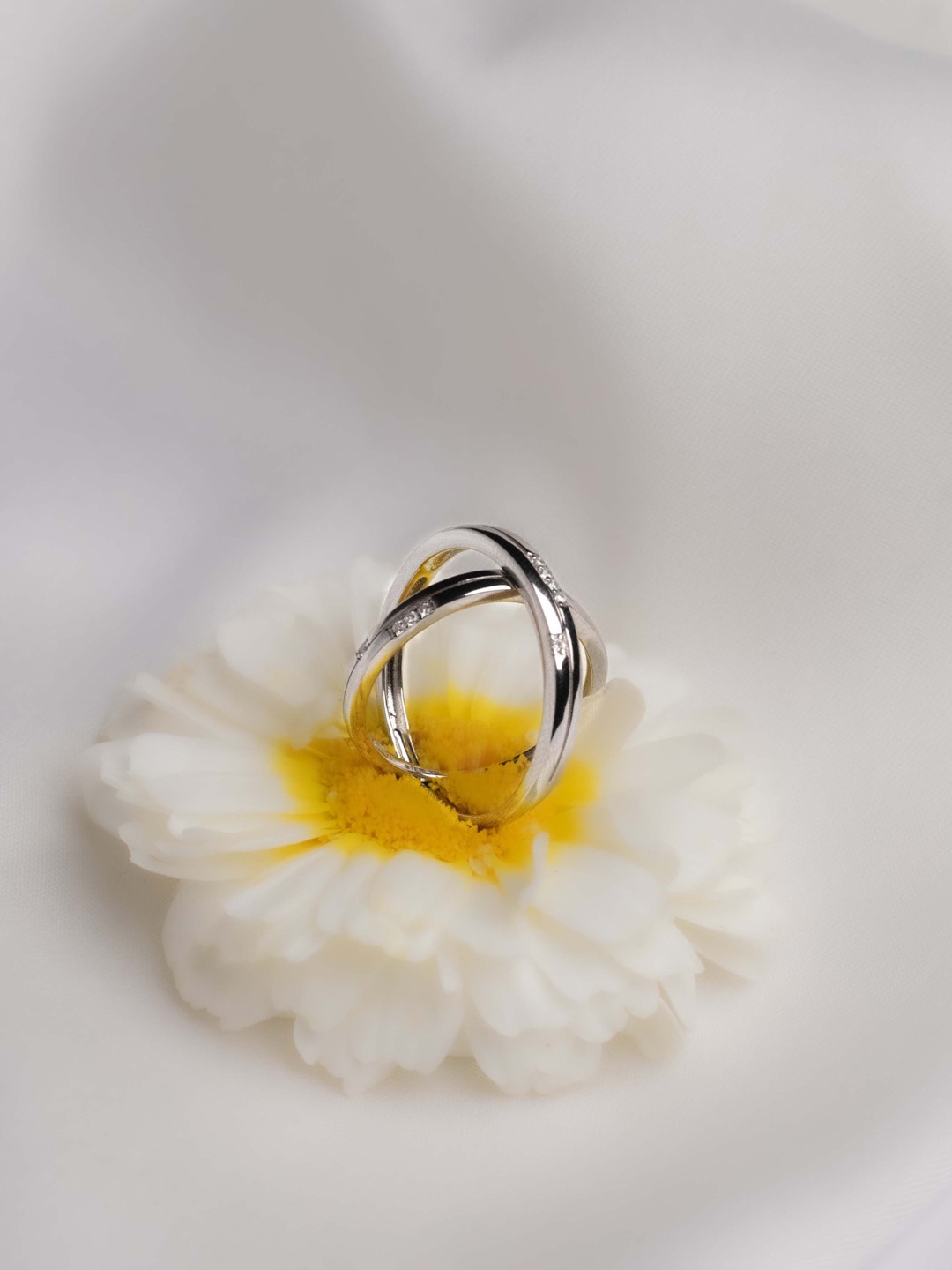 

STERLYN Set Of 2 925 Sterling Silver Plated Cubic Zirconia Finger Rings