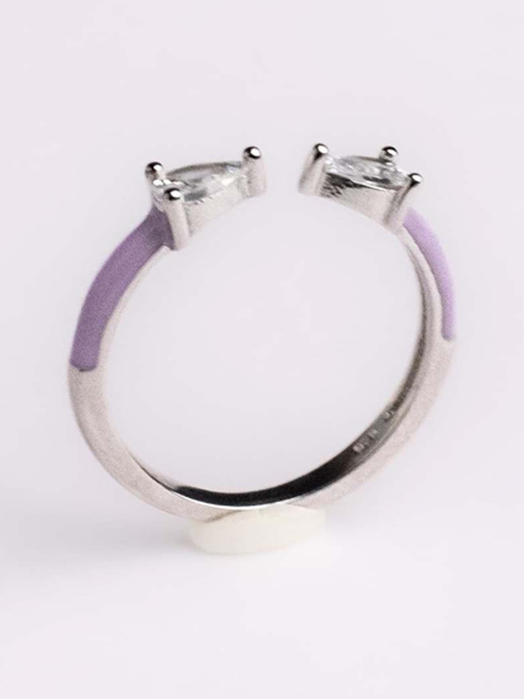 

STERLYN 925 Sterling Silver Ring Silver-Plated CZ-Studded Adjustable Finger Ring