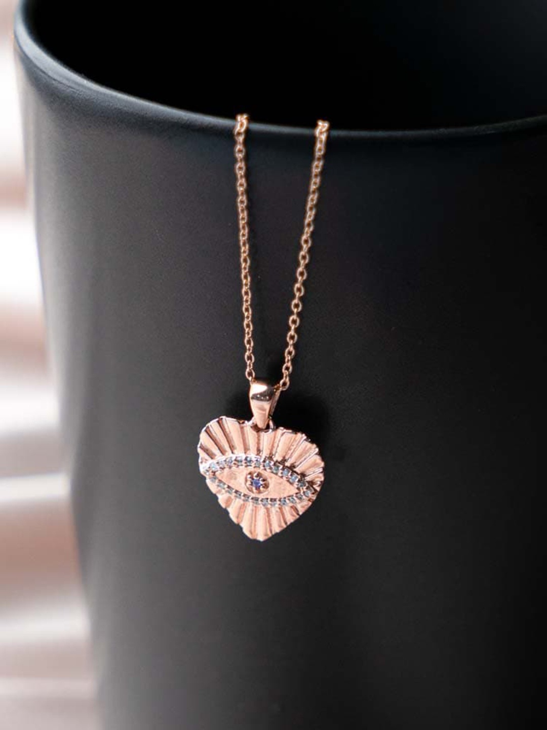 

STERLYN 925 Sterling Silver Rose Gold-Plated Pendant with Chain