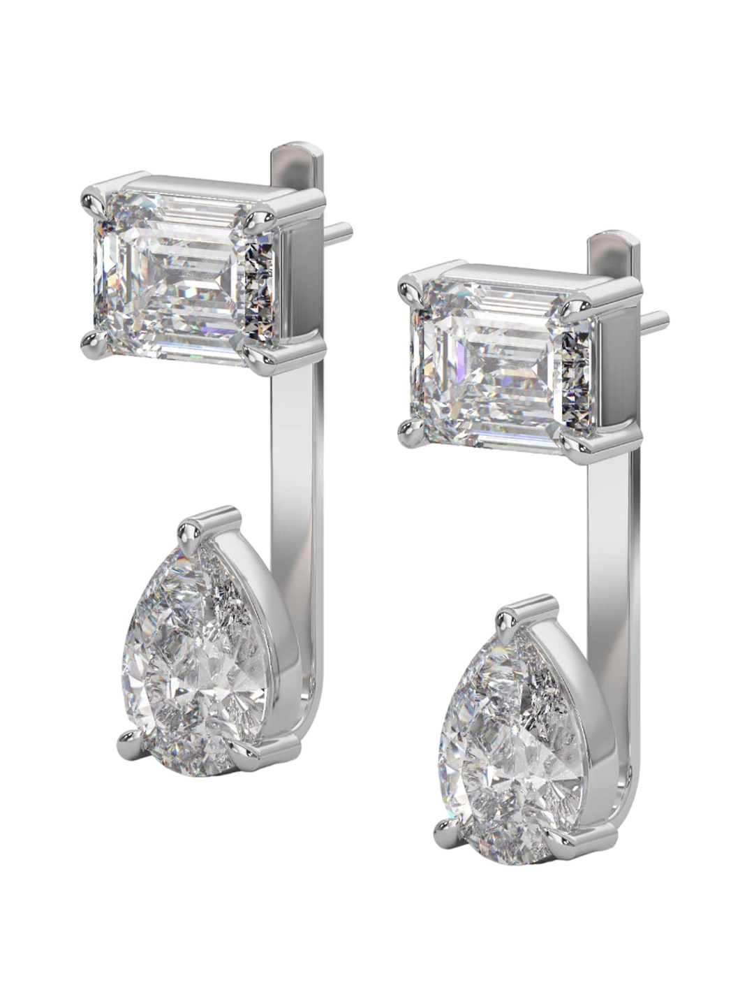 

STERLYN Diamond Shaped Studs Earrings, Silver