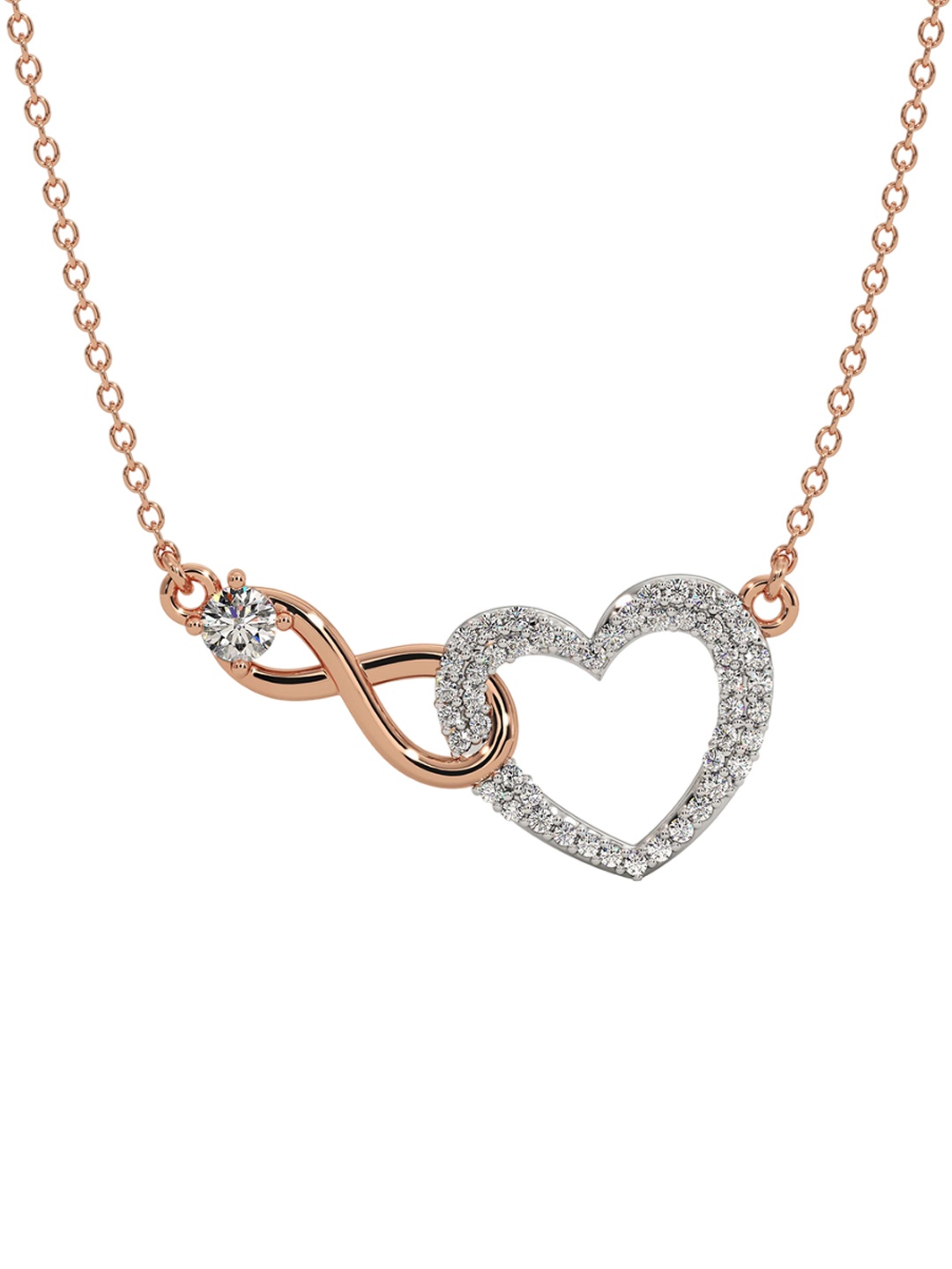 

STERLYN 925 Sterling Silver Rose Gold-Plated Heart Shaped Pendant with Chain