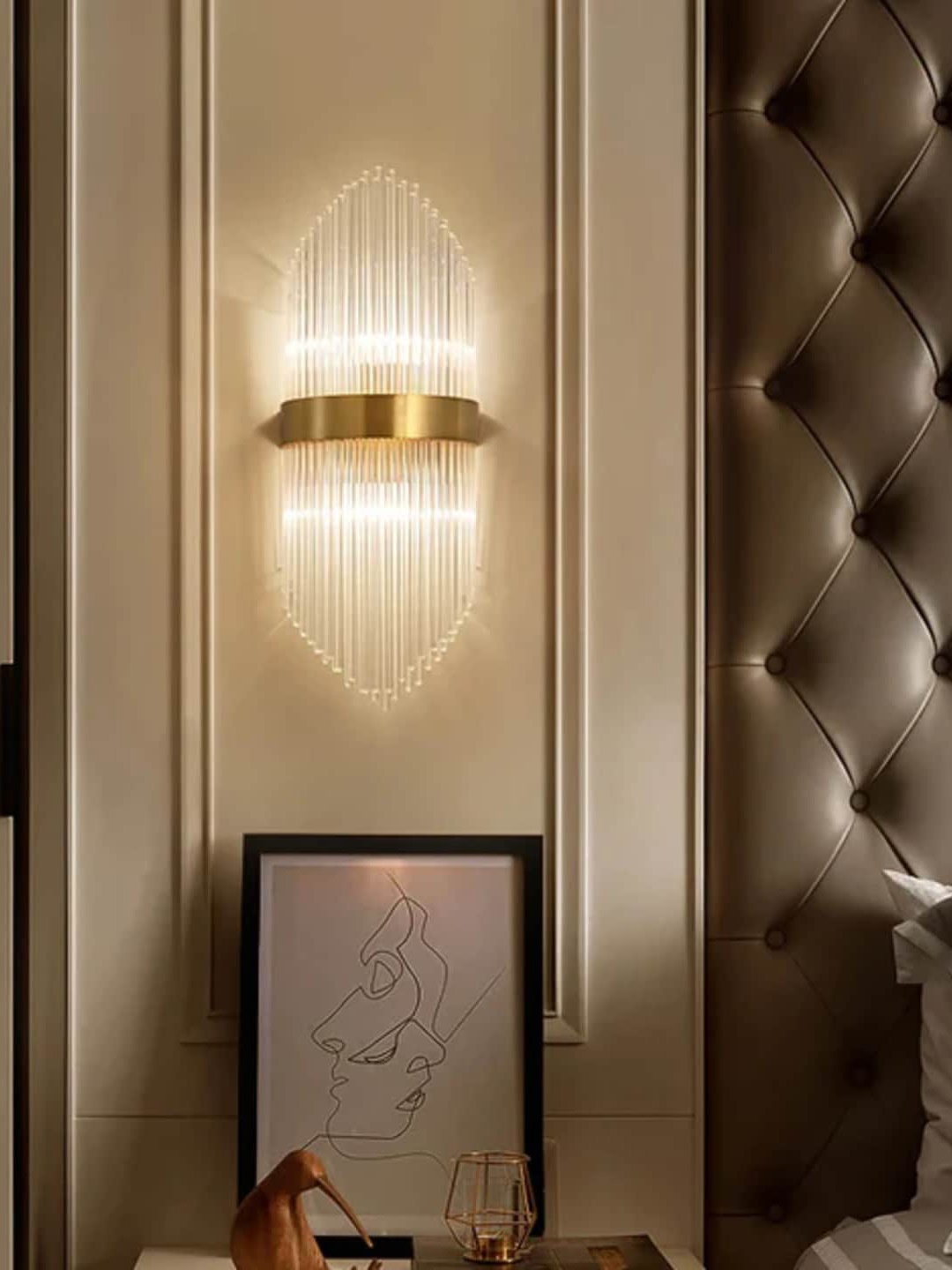 

THEDECORKART Glass Wall Lamp, Gold