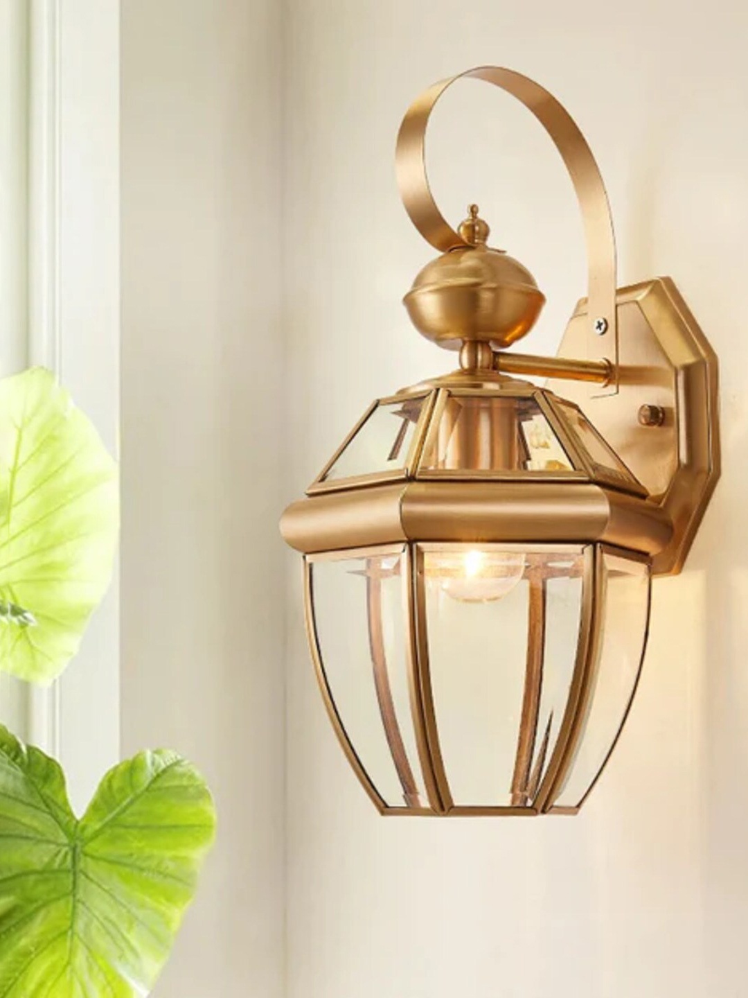 

THEDECORKART Glass Wall Lamp, Gold