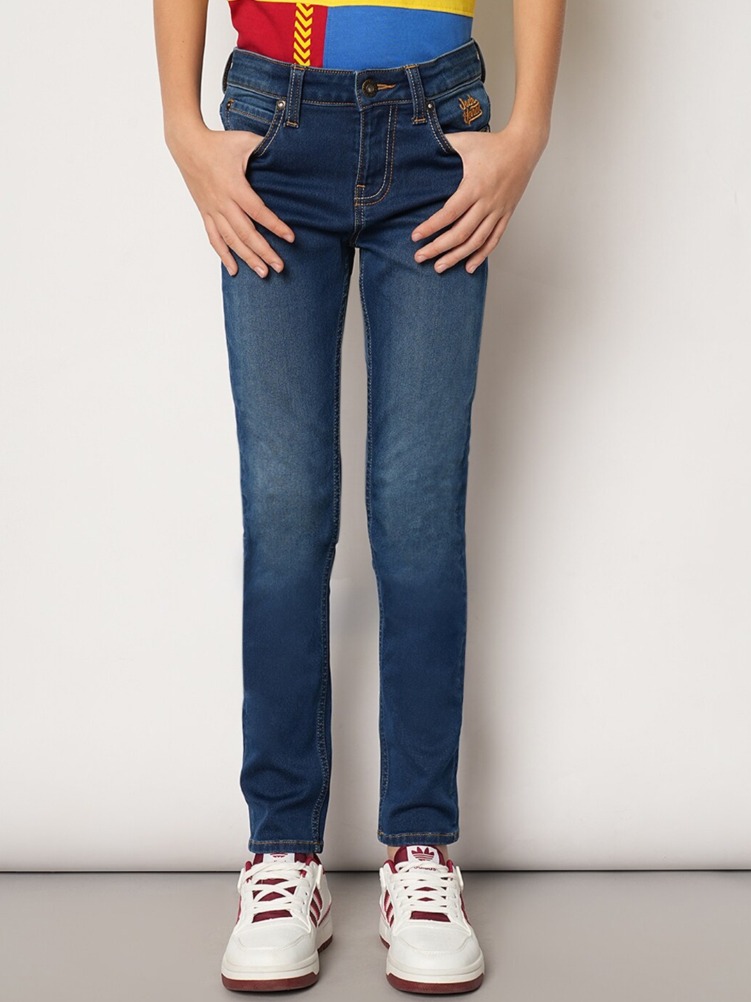 

Jack & Jones Junior Boys Straight Fit Clean Look Light Fade Pure Cotton Jeans, Blue