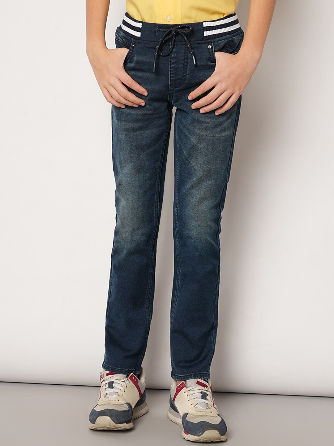 

Jack & Jones Junior Boys Straight Fit Clean Look Heavy Fade Pure Cotton Jeans, Blue